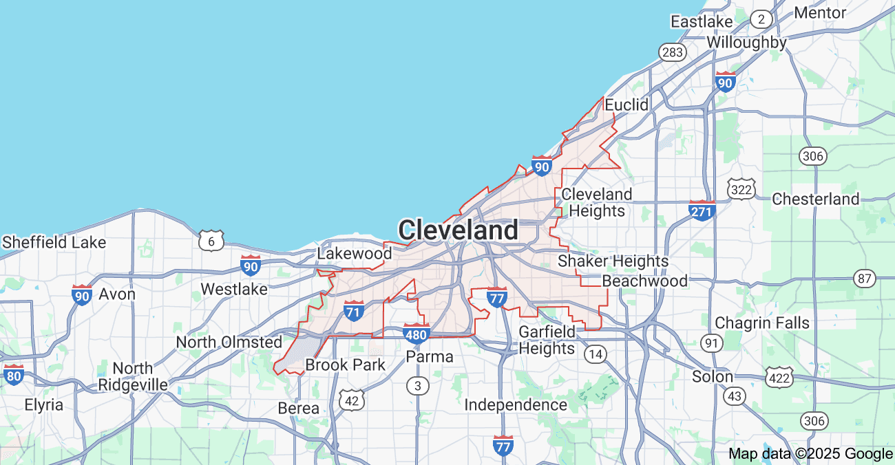Map of Creative Playrooms locations in greater Cleveland